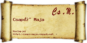 Csapó Maja névjegykártya